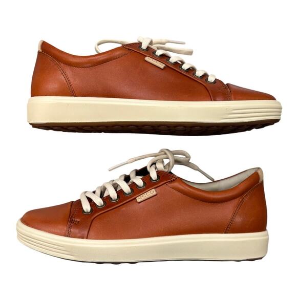 ECCO Women's Soft 7 Tie Fashion Sneaker Cognac 4-4.5 - Picture 5 of 9